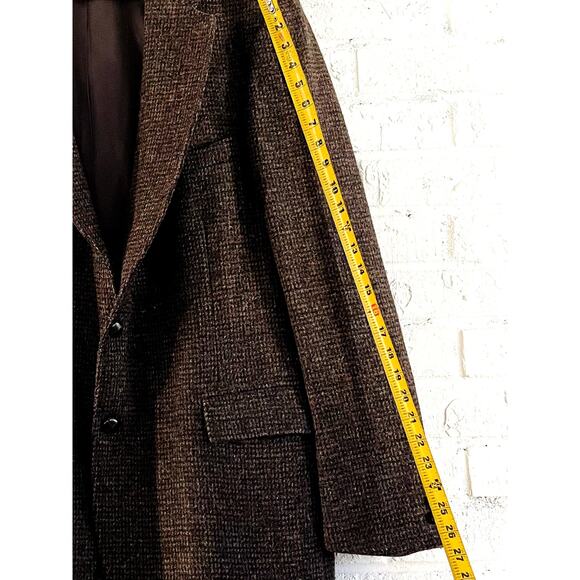 Harris Tweed Scotland Sport Coat Blazer Mens 48R Brown Flecked 100% Wool - Picture 10 of 11